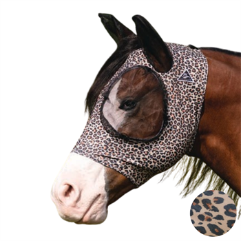 Comfort Fit Lycra Fly Mask w/ Forelock Opening | Cheetah Horse/Full