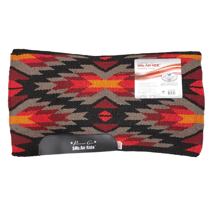 Comfort-Fit SMx Air Ride Western Pad | Tunderbird Black/Orange 3/4" x 33" x 38"