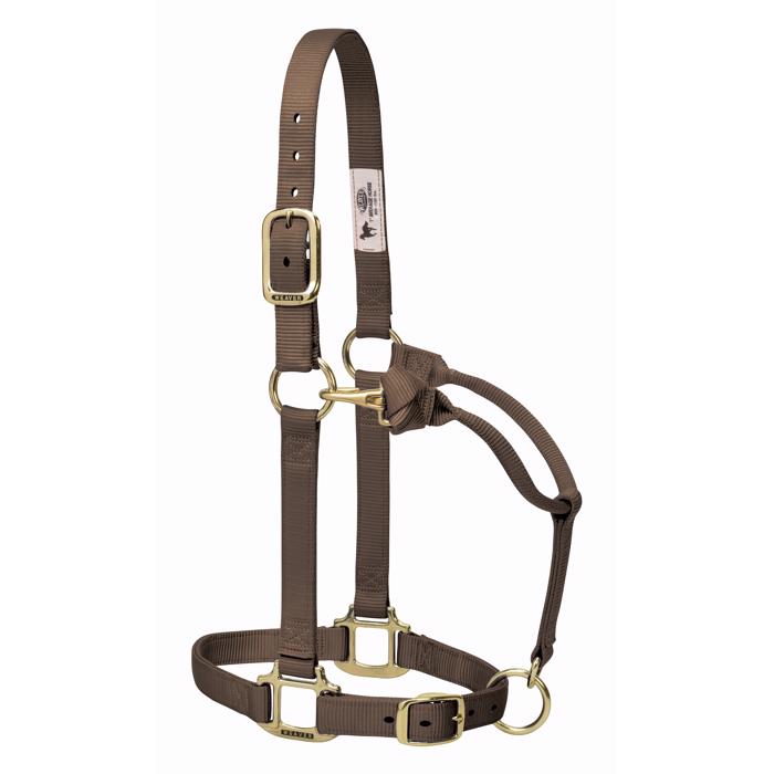 Weaver | Original Adjustable Chin and Throat Snap Halter, 1" | Brown