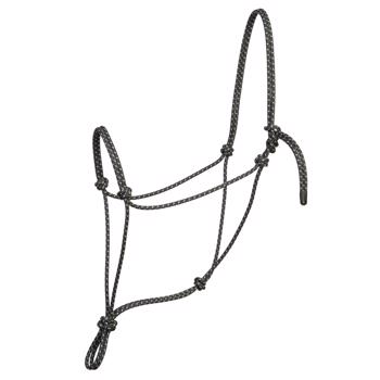 Weaver Silvertip Big Sky Rope Halter - Black/Silver Weanling/Pony