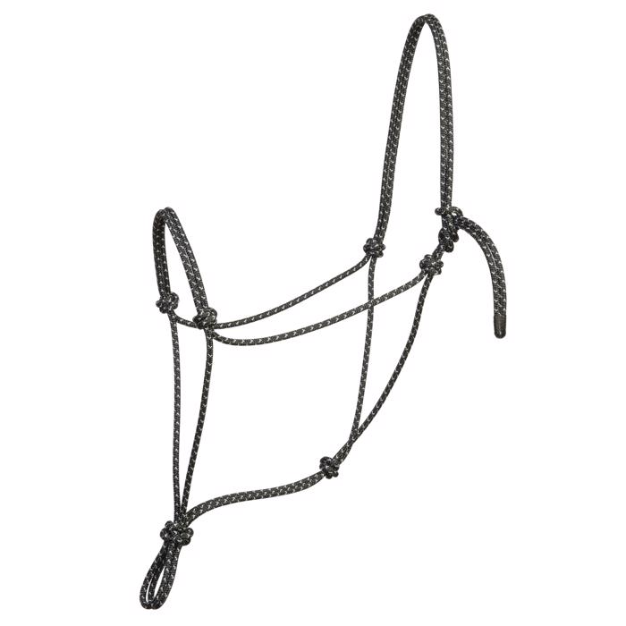 Weaver Silvertip Big Sky Rope Halter - Black/Silver