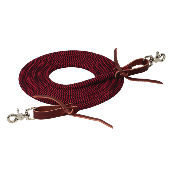 Ecoluxe Bamboo Round Trail Rein | Dark Red/Black