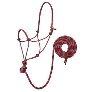 ECOLUXE Rope Halter w/ Lead | Dark Red/Charcoal