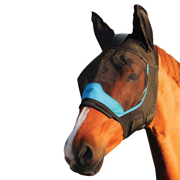 UV Fly Mask with Ears | Black Turquoise