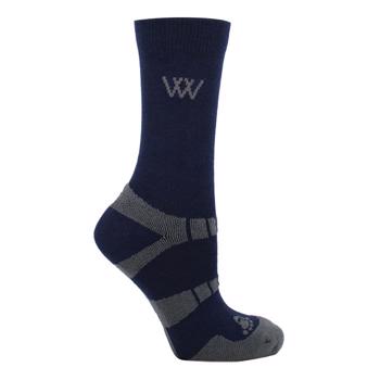 Woof Wear | Short Bamboo Waffle Sock | Navy/Grey Small